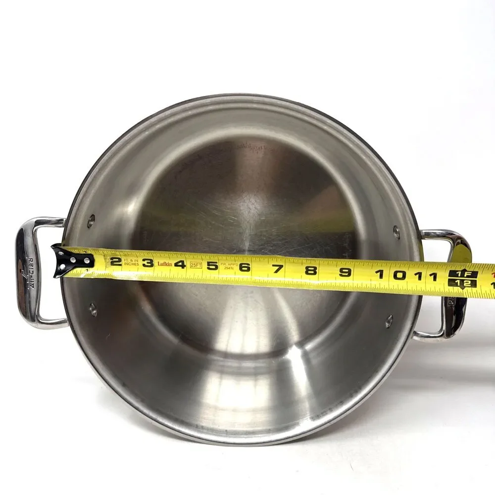 ALL-CLAD D3 3-Ply 6 Quart Polished Stainless Steel Stockpot w/Lid Clean EUC